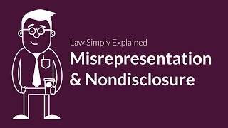 Misrepresentation and Nondisclosure  Contracts  Defenses amp Excuses [upl. by Knoll]