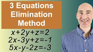 Solving Systems of 3 Equations Elimination [upl. by Mazur252]