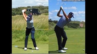 Justin Thomas golf swing  Long Iron faceon amp downtheline July 2017 [upl. by Persse]