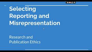 Selective Reporting and Misrepresentation of data Research and Publication ethics Phd coursework [upl. by Reinwald]